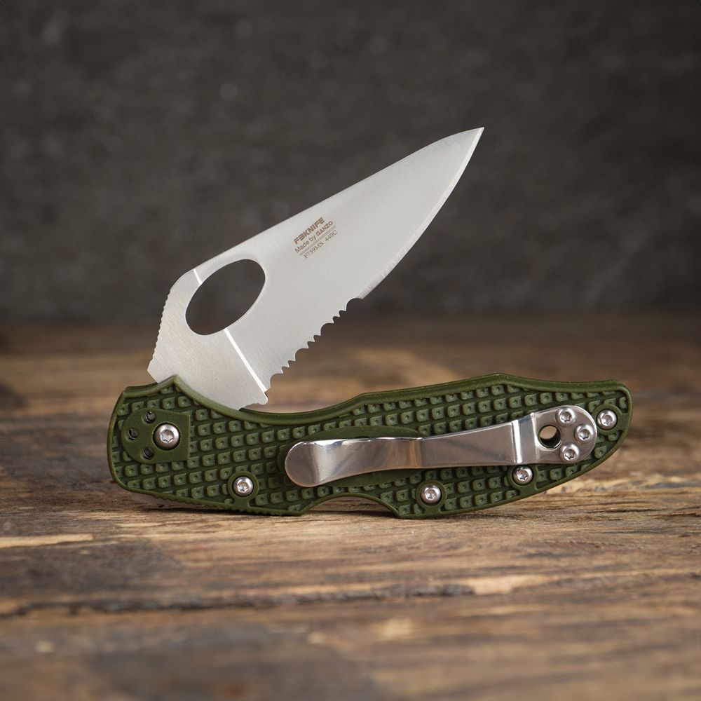 Нож складной карманный Firebird F759MS (7.5 см) 440C / Nylon glass fiber зеленый