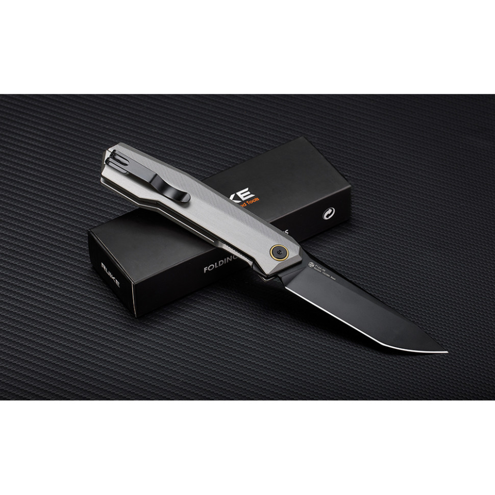 Нож складной туристический Ruike P166-AК, (9.2 см) 14C28N / Aluminum серый