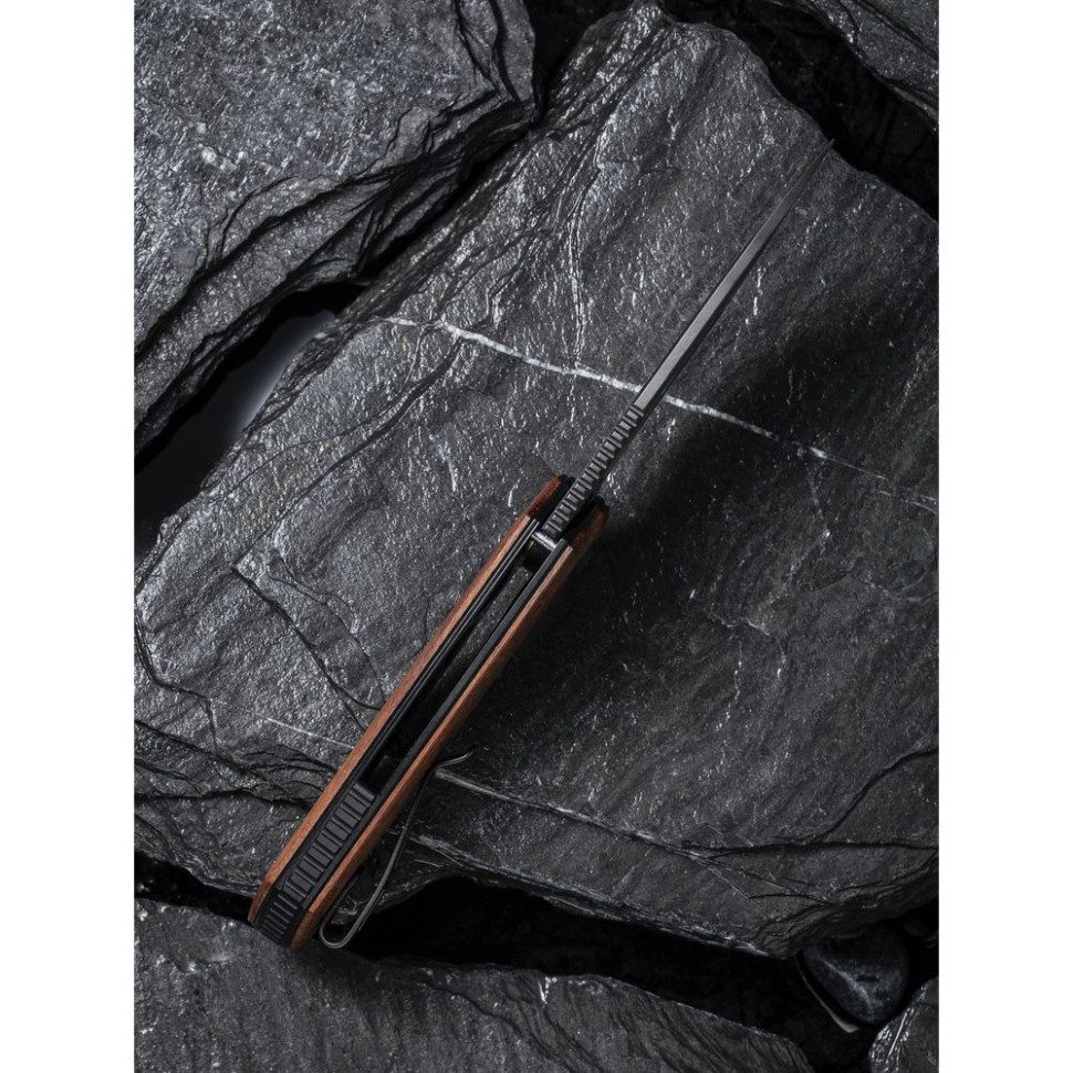 Нож складной карманный Civivi Odium, (6.7 см) Damascus / Guibourtia Wood
