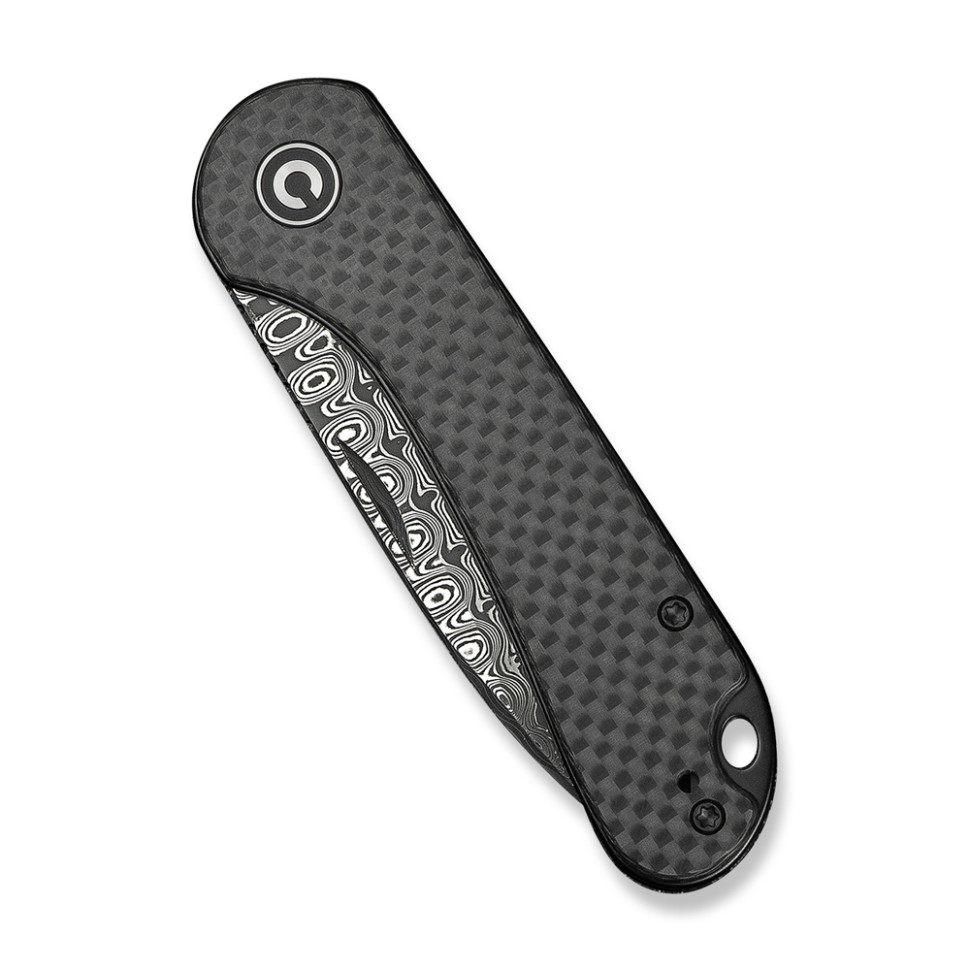 Нож складной карманный Civivi Elementum Slip Joint, (7.5 см) Damascus / Carbon Fiber серый