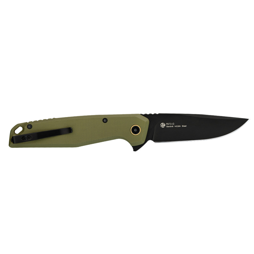 Нож складной туристический Ruike P873-G, (8.8 см)14C28N / G10 зеленый