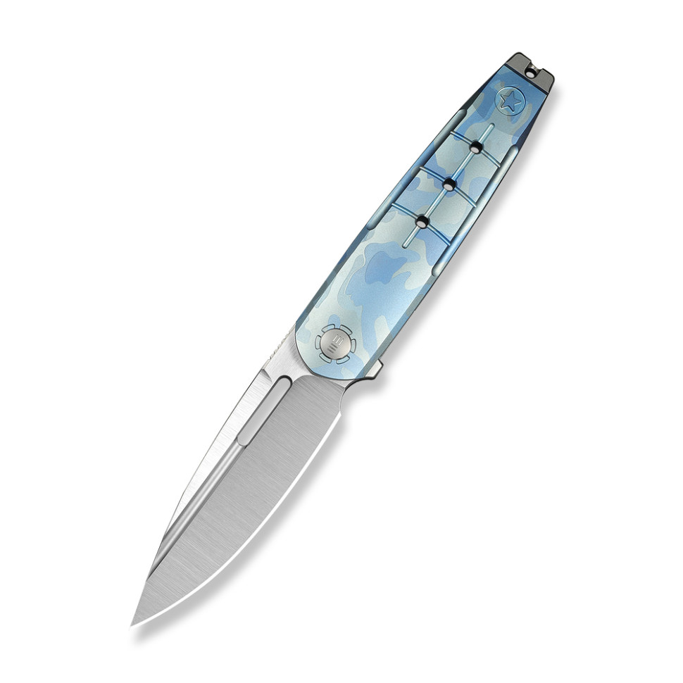 Ніж складаний туристичний Weknife Hull Bohler M390 / Titanium синій