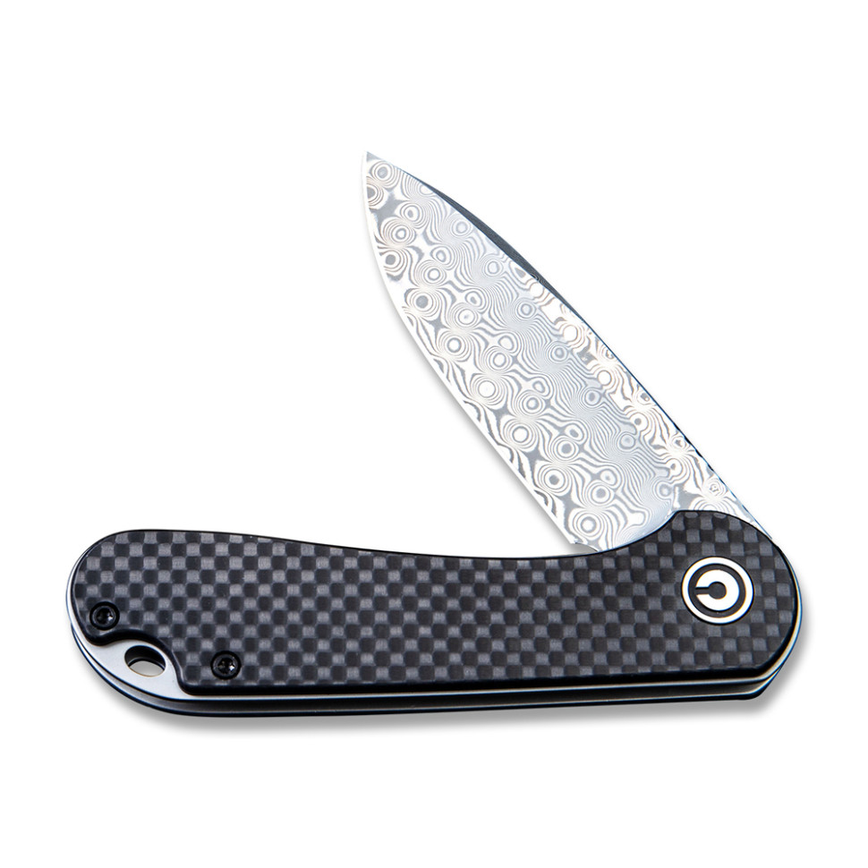 Ніж складаний кишеньковий Civivi Elementum, (7.5 см) Damascus / Carbon Fiber & G10
