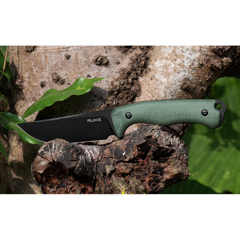 Нож охотничий с фиксированным клинком  Ruike F186-MG, (11.8 см) D2 / Micarta зеленый