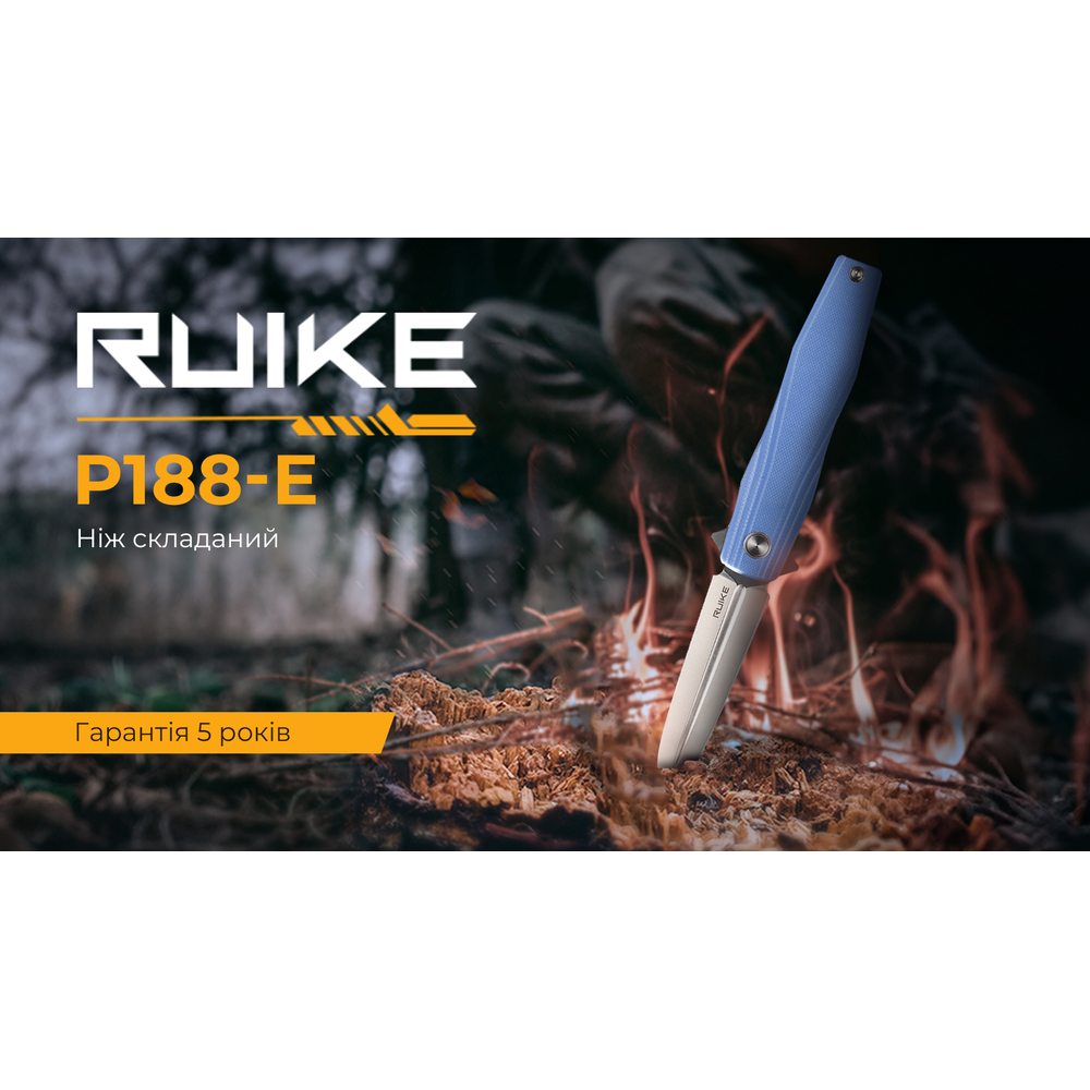 Ніж складаний туристичний Ruike P188-E, (9.1 см) D2 / G10 синій, фото 20