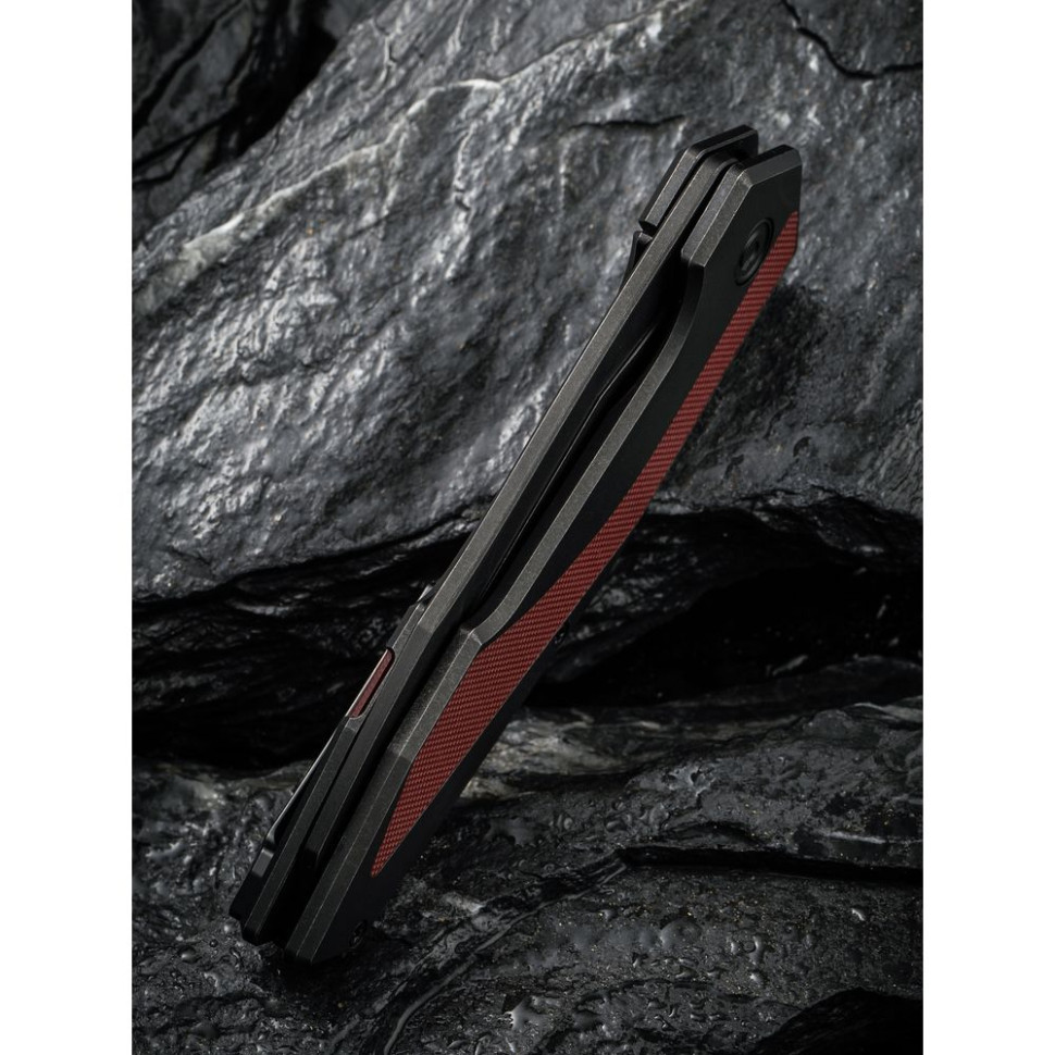 Нож складной туристический Civivi Hypersonic, (9.4 см) 14C28N / Steel & G10 чорно-бордовий