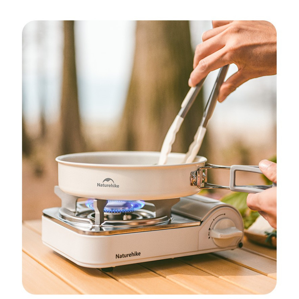 Сковорідка зі складаною ручкою Naturehike CNK2450CF013, 17,5 см, алюміній, біла