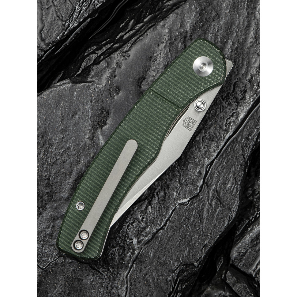 Нож складной карманный Civivi Clingman, (7.6 см) Nitro-V / Micarta темно-зеленый