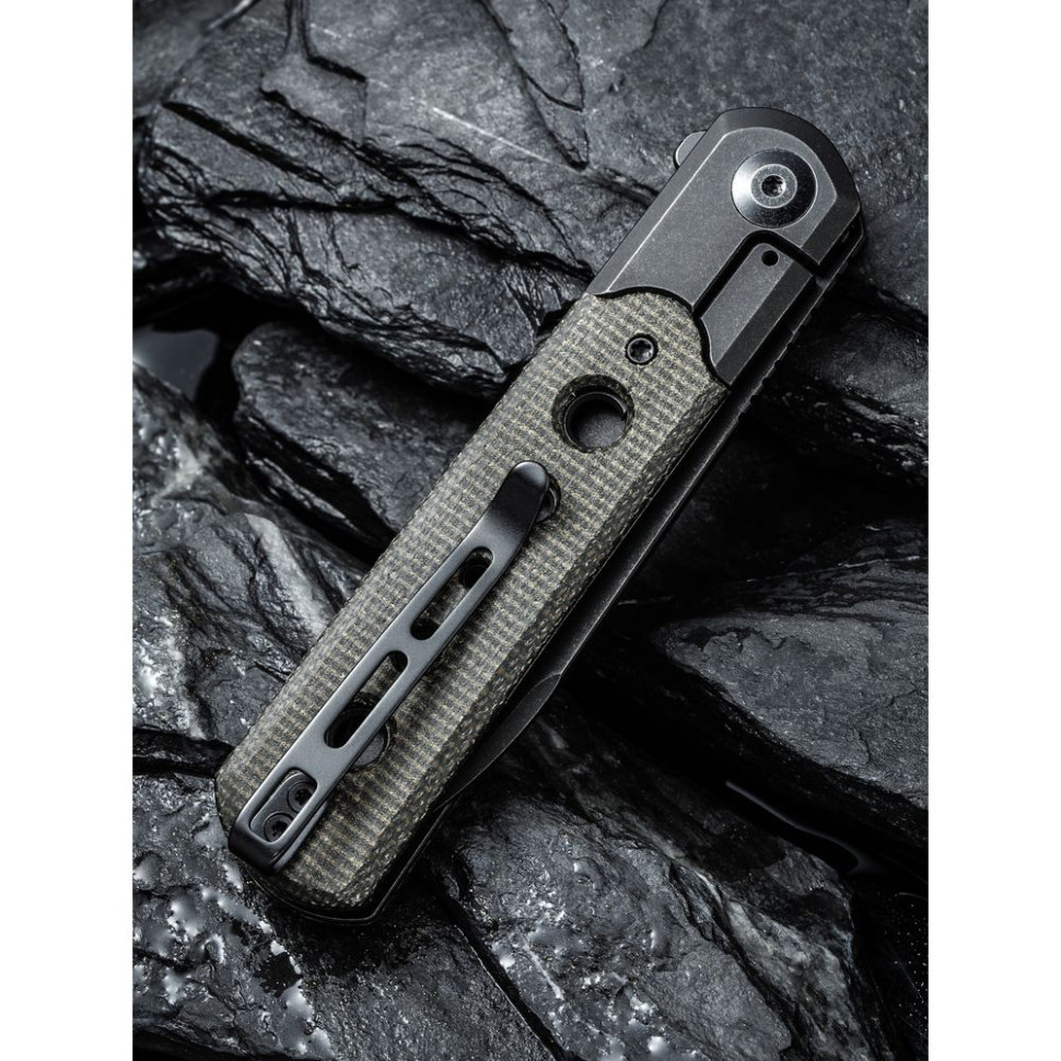 Ніж складаний туристичний Civivi Banneret, (8.8 см) Nitro-V / Stainless & Micarta чорний
