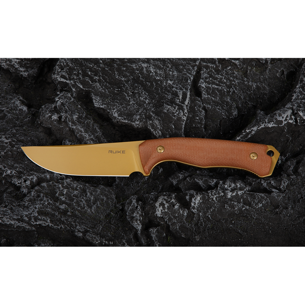 Нож охотничий с фиксированным клинком Ruike F186-MN, (11.8 см) D2 / Micarta коричневый