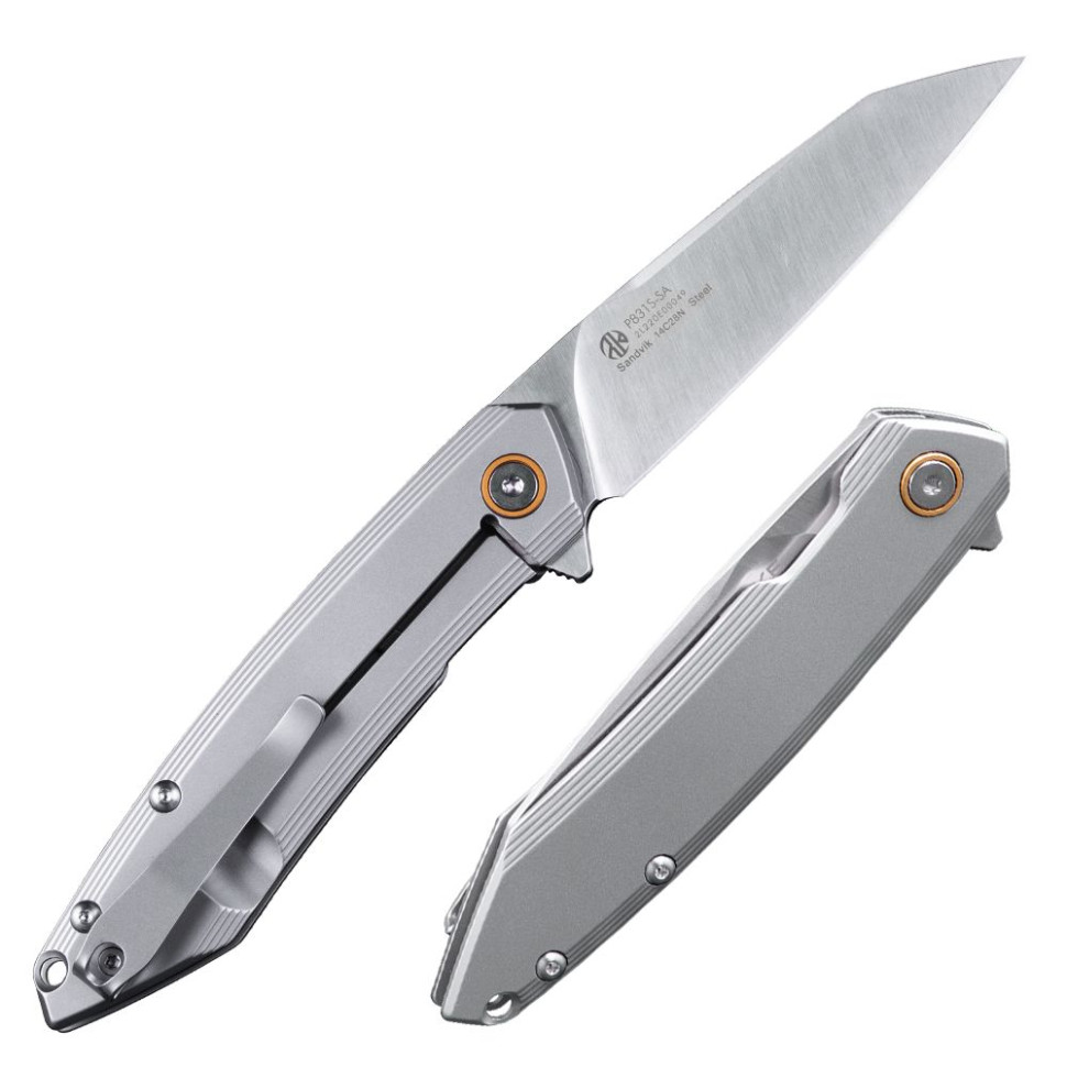 Ніж складаний туристичний Ruike P831S-SA, (8.5 см) 14C28N / 3cr14n сірий