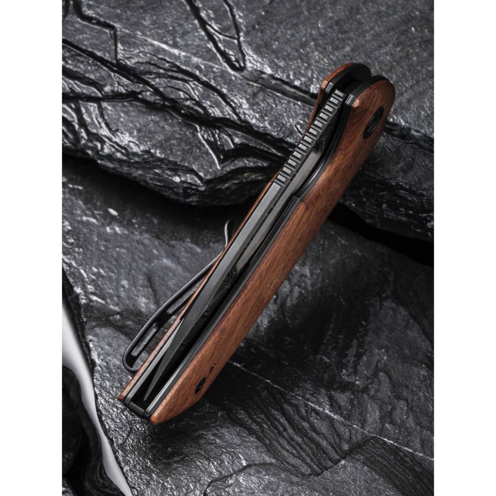 Нож складной карманный Civivi Odium, (6.7 см) Damascus / Guibourtia Wood