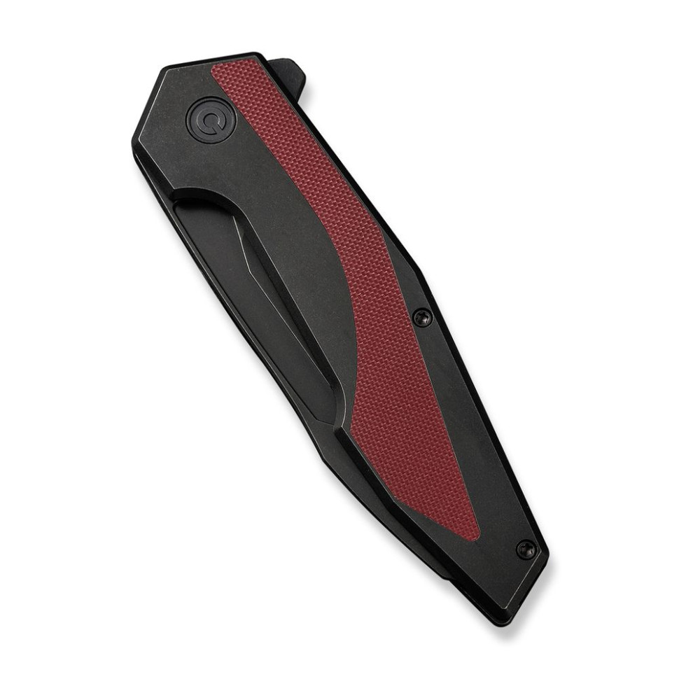 Нож складной туристический Civivi Hypersonic, (9.4 см) 14C28N / Steel & G10 чорно-бордовий