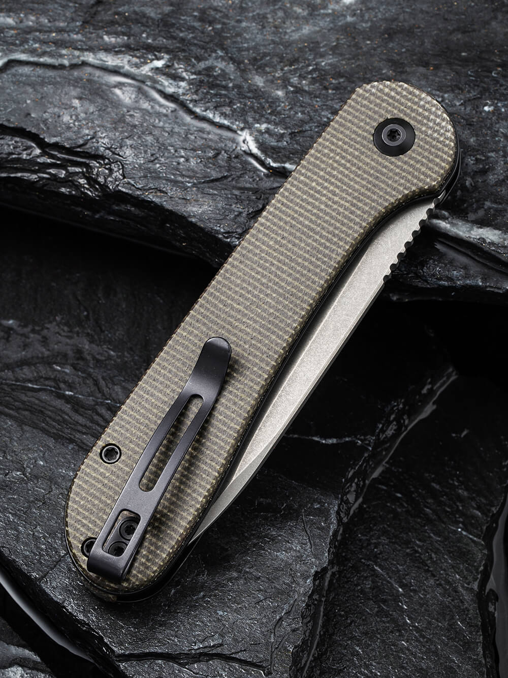 Нож складной туристический Civivi Elementum Pocket, (8.9 см) 14C28N / Micarta серый