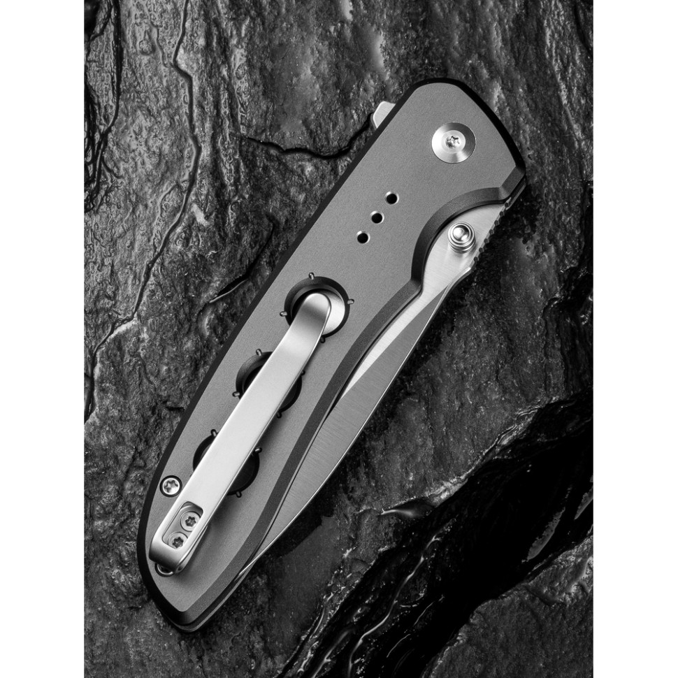 Нож складной туристический Civivi Hyperpulse, (8.9 см) 14C28N / Aluminum серый