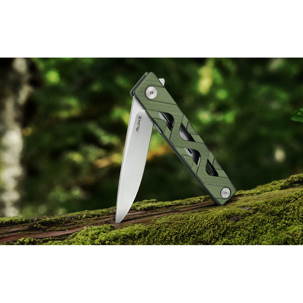 Ніж складаний туристичний Ruike P878-AG, (8.7 см) 14C28N / 6063Aluminum зелений, фото 22