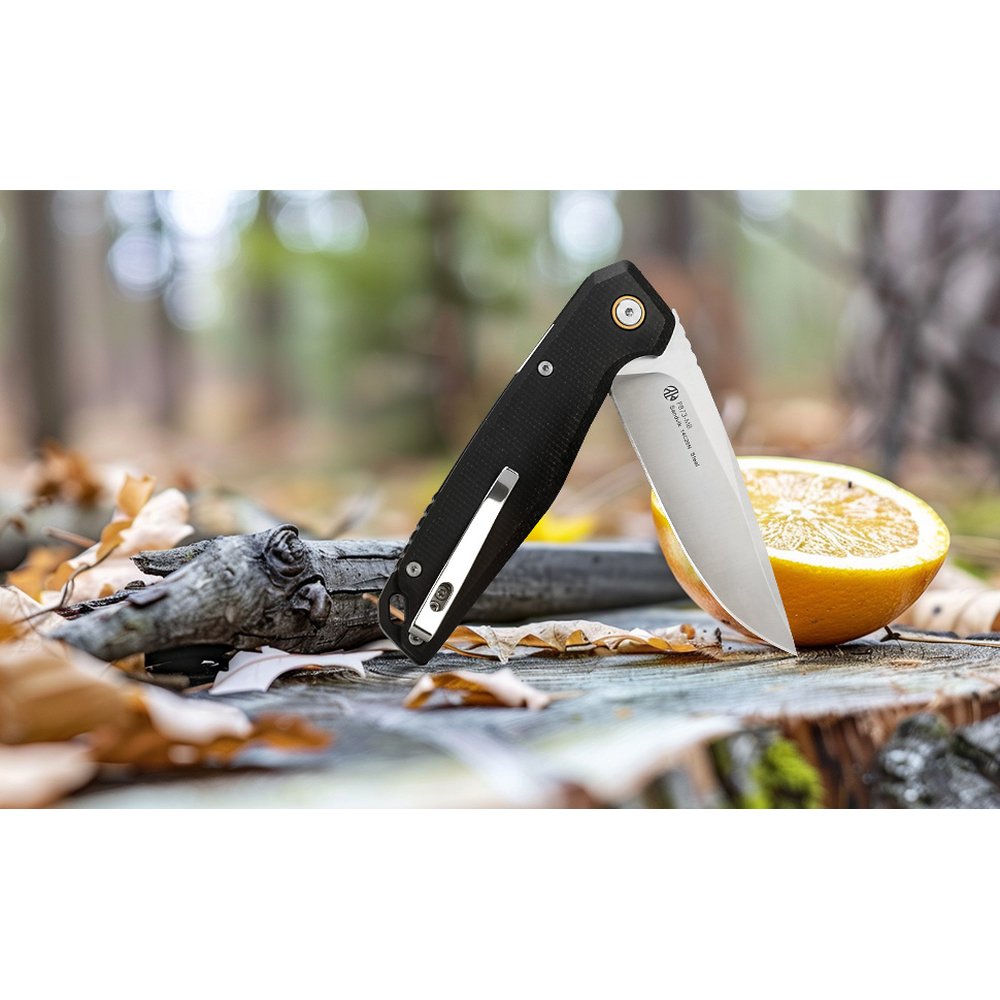 Нож складной туристический Ruike P873-MB, (8.8 см)14C28N / G10 черный