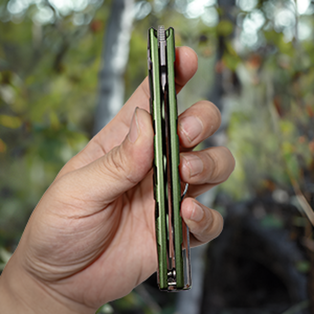 Ніж складаний туристичний Ruike P878-AG, (8.7 см) 14C28N / 6063Aluminum зелений, фото 15