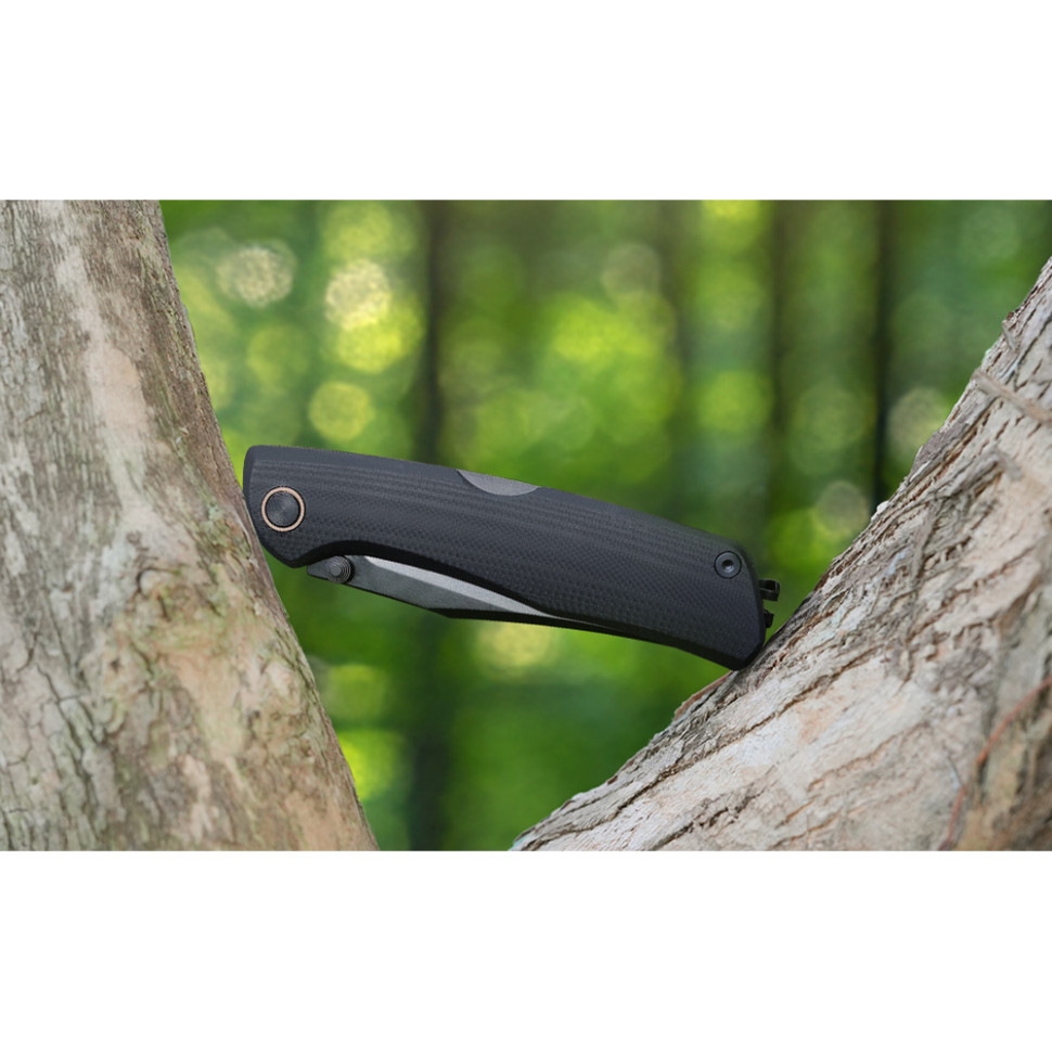 Ніж складаний туристичний Ruike P882-B, (8.5 см) 12С27 /  G10 чорний, фото 16