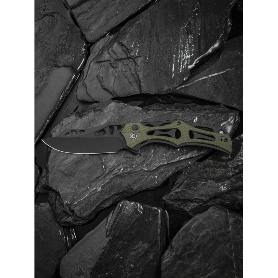 Ніж складаний туристичний Civivi Biophase, (8.9 см) Nitro-V / Aluminum & G10 чорно-зелений, фото 17