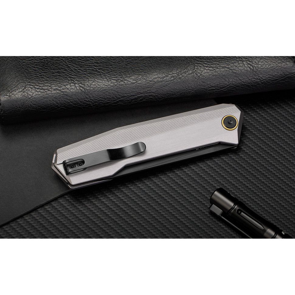 Нож складной туристический Ruike P166-AК, (9.2 см) 14C28N / Aluminum серый