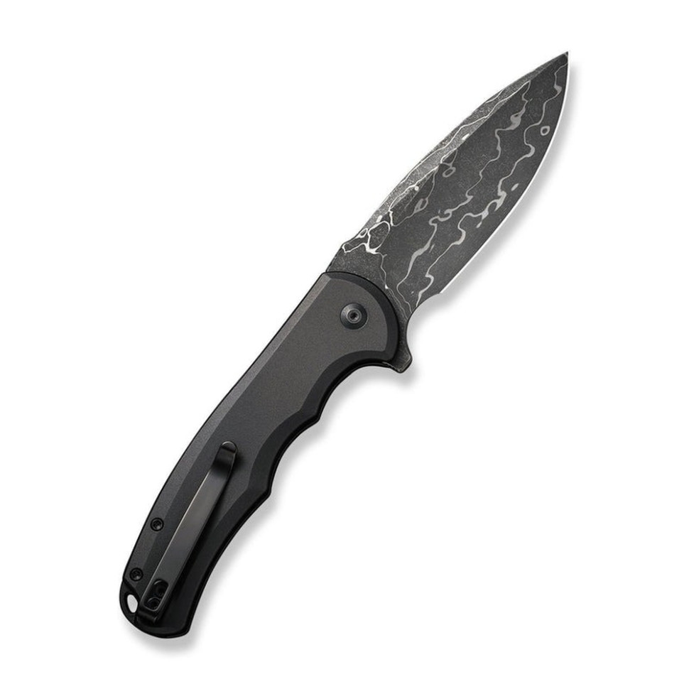 Ніж складаний туристичний Civivi Praxis, (9.5 см) Damascus / Aluminum чорний