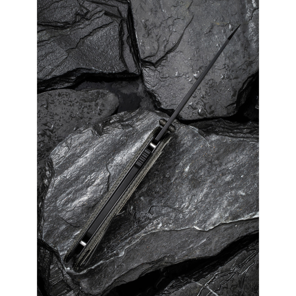 Нож складной туристический Civivi Vision FG, (8.9 см) Nitro-V / Micarta темно-серый