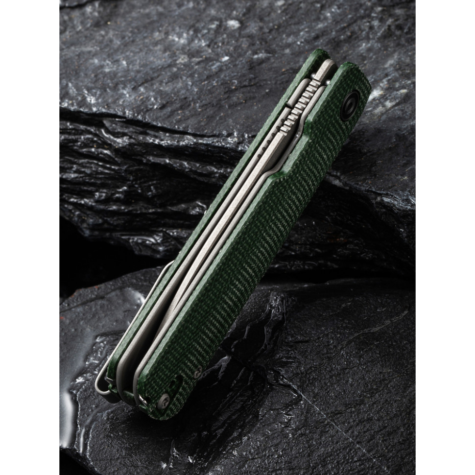 Ніж складаний кишеньковий Civivi Sendy, (7.2 см) Nitro-V / Micarta темно-зелений