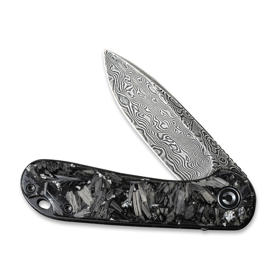 Ніж складаний кишеньковий Civivi Elementum, (7.5 см) Damascus / Carbon Fiber