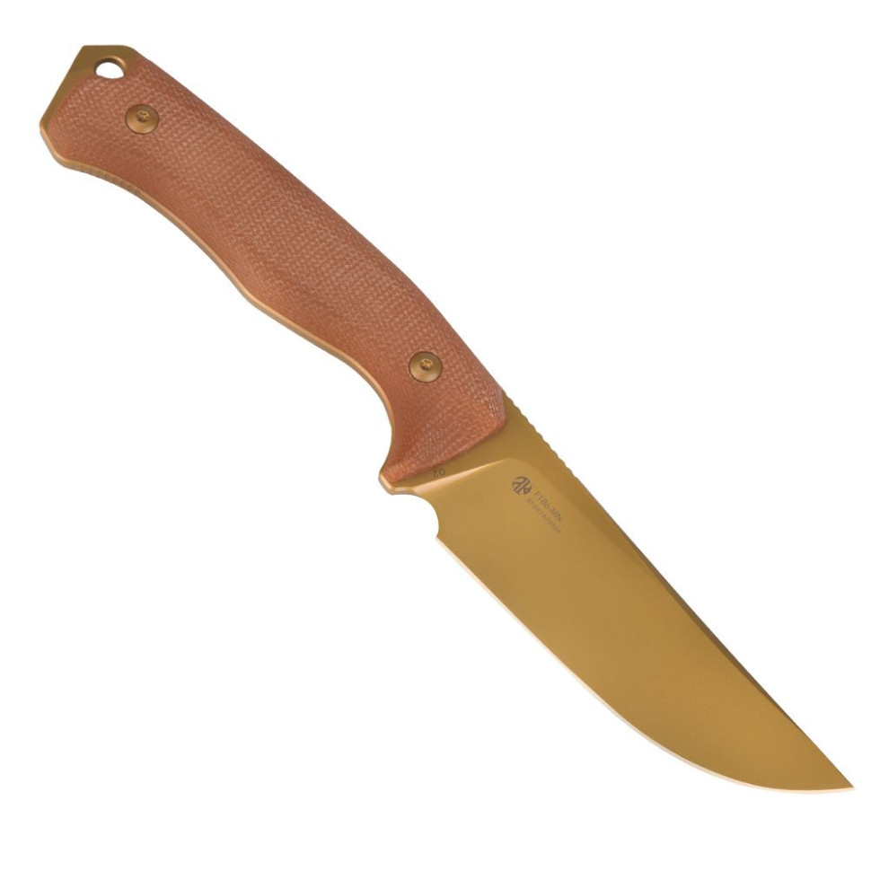 Нож охотничий с фиксированным клинком Ruike F186-MN, (11.8 см) D2 / Micarta коричневый