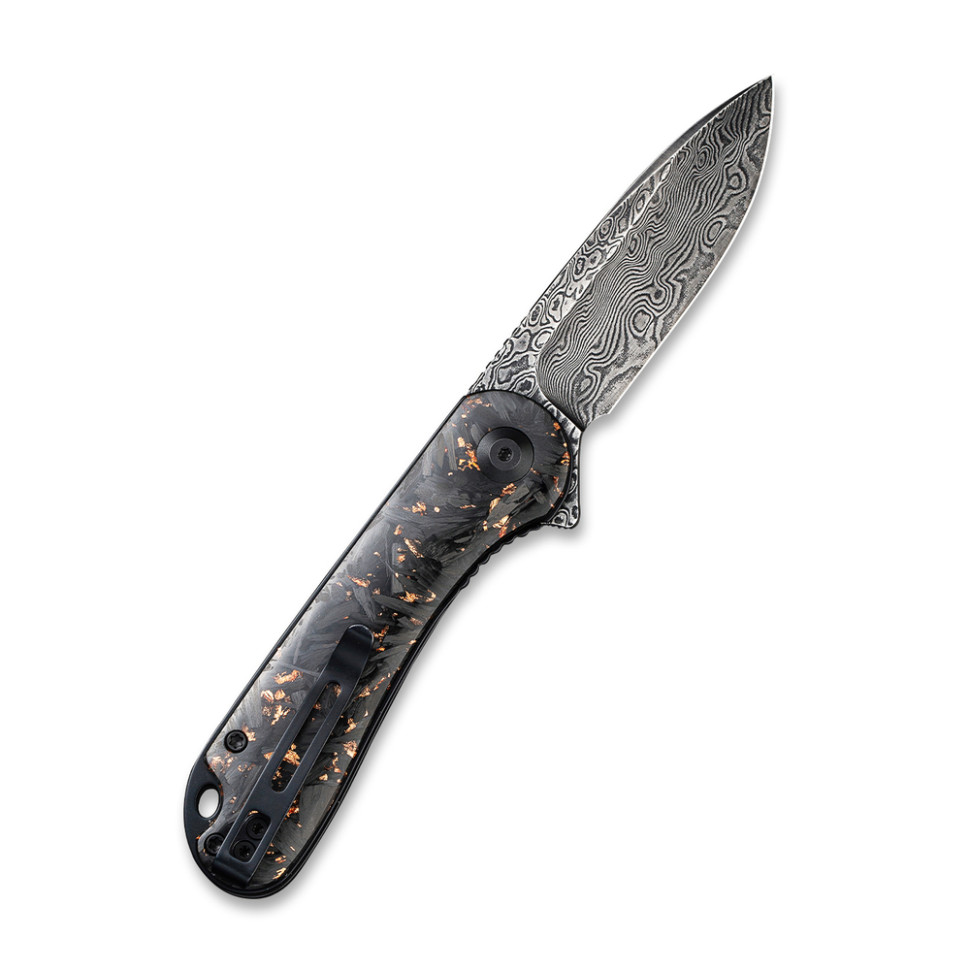 Нож складной карманный Civivi Elementum, (7.5 см) Damascus / Carbon Fiber черный