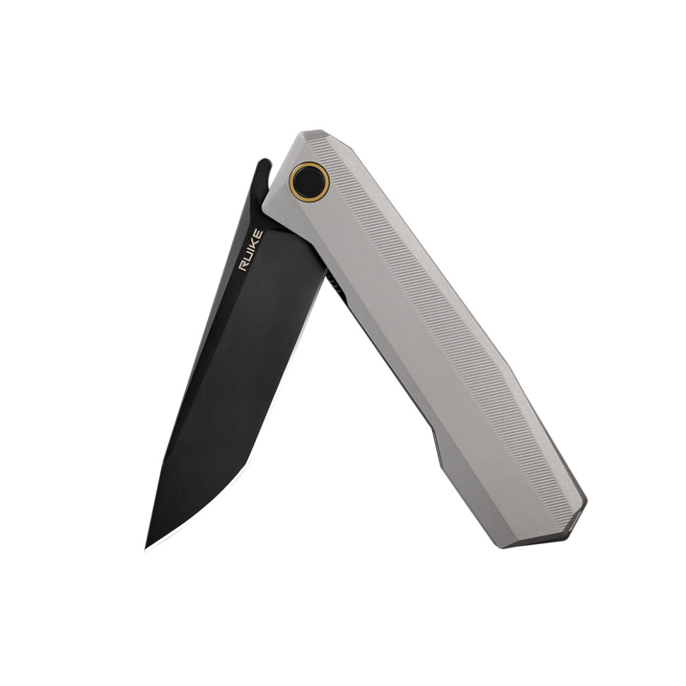 Нож складной туристический Ruike P166-AК, (9.2 см) 14C28N / Aluminum серый