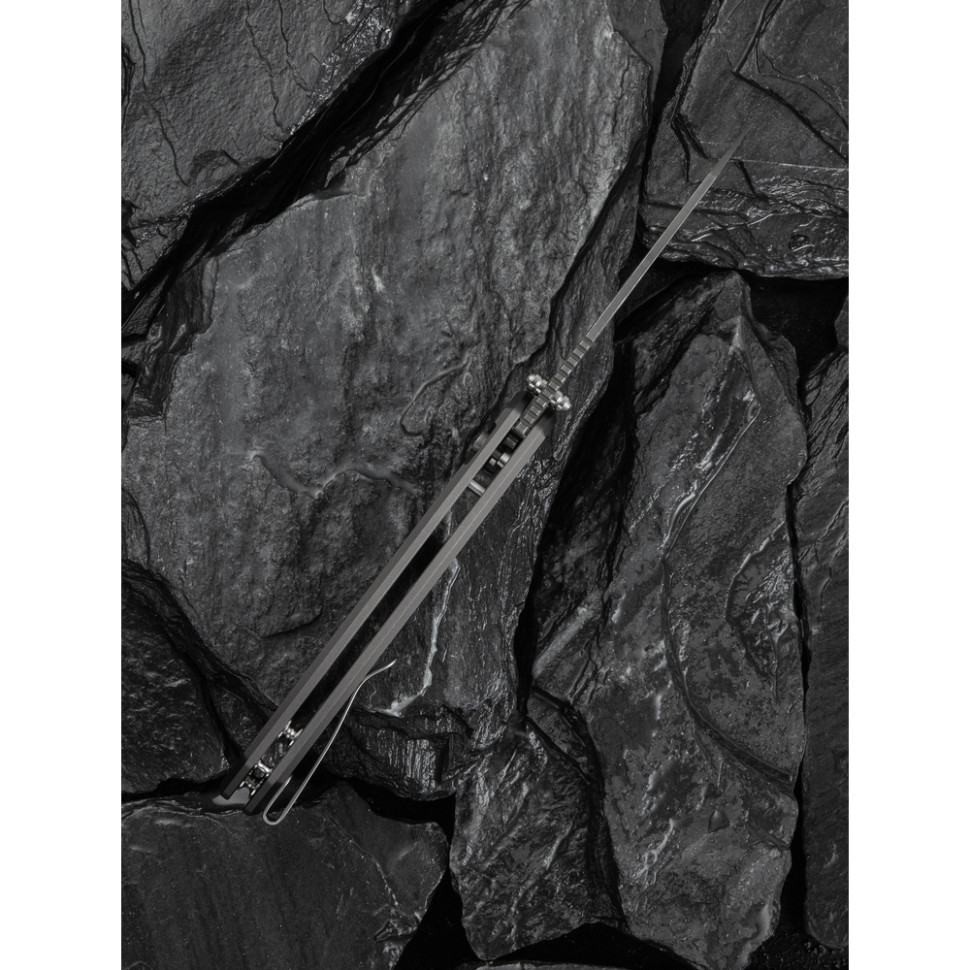 Ніж складаний туристичний Civivi Pragma Prime, (8.9 см) Damascus / Aluminum сірий, фото 16