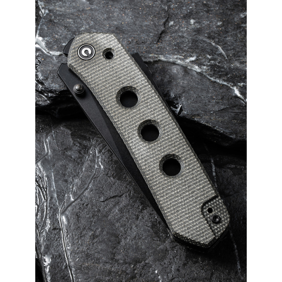 Нож складной туристический Civivi Vision FG, (8.9 см) Nitro-V / Micarta темно-серый