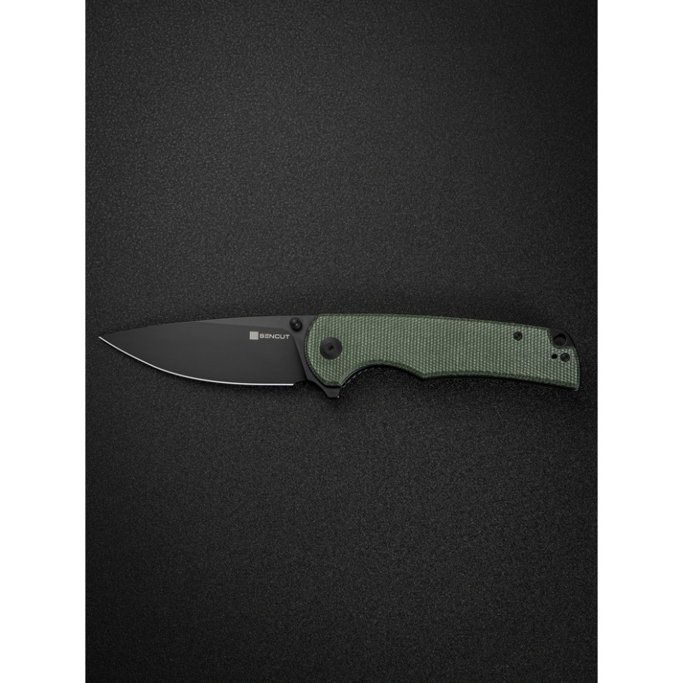 Нож складной туристический Sencut Praktisk, (9.1 см) 9Cr18MoV / Micarta темно-зеленый