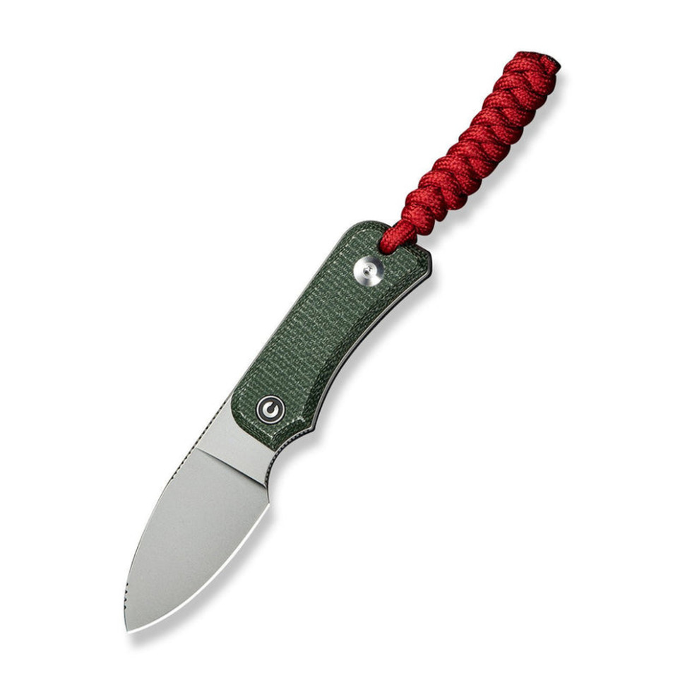 Ніж фіксований кишеньковий Civivi Baby Banter, (6.1 см) Nitro-V / Micarta темно-зелений з чохлом