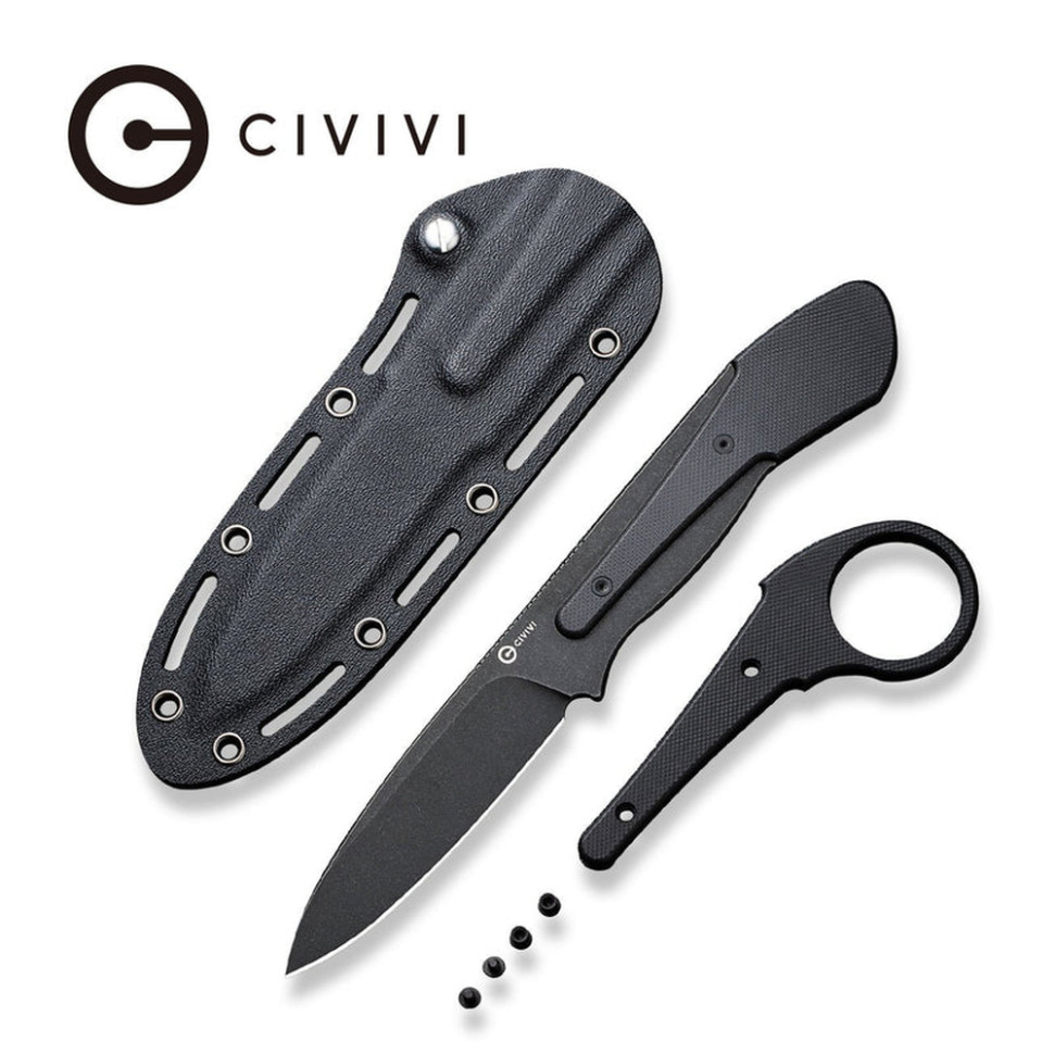 Нож тактический с фиксированным клинком Civivi Varius, (9.5 см) D2 / G10 черный
