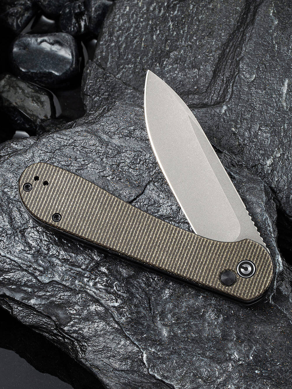 Нож складной туристический Civivi Elementum Pocket, (8.9 см) 14C28N / Micarta серый