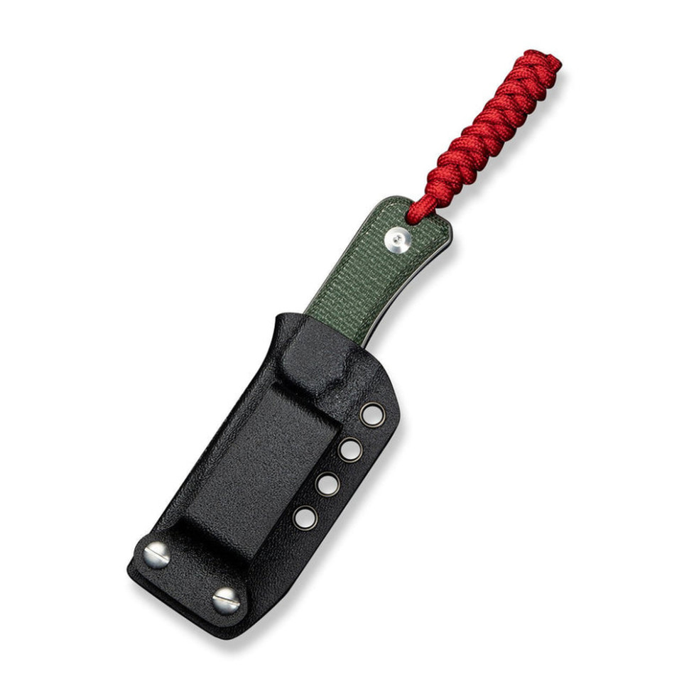 Ніж фіксований кишеньковий Civivi Baby Banter, (6.1 см) Nitro-V / Micarta темно-зелений з чохлом