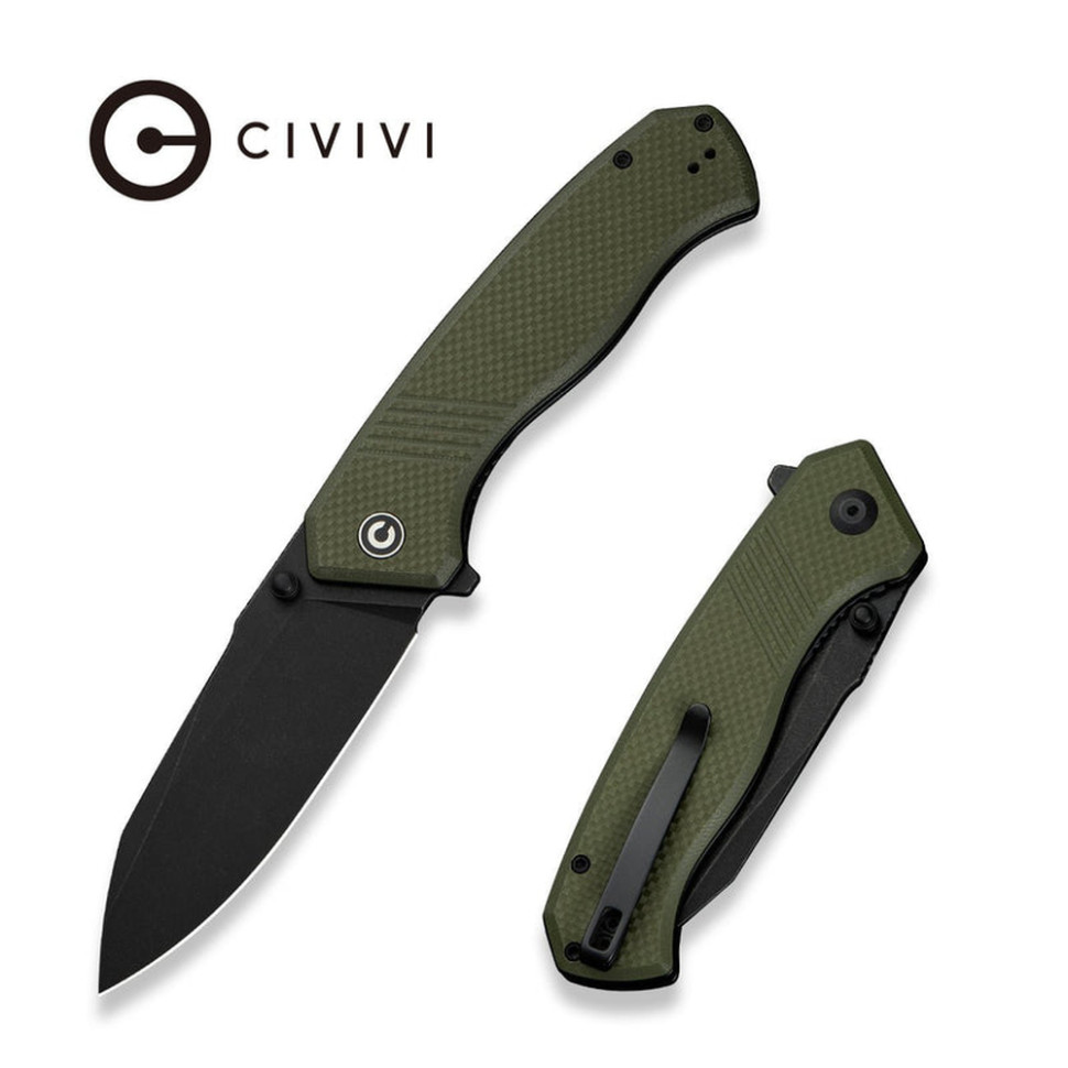 Ніж складаний туристичний Civivi Placoid, (9.3 см) 14C28N / G10 темно-зелений, фото 10