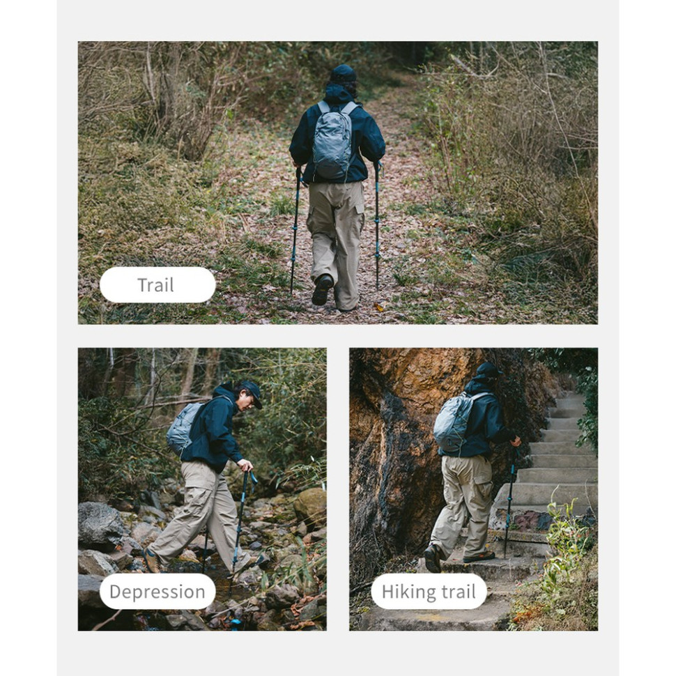 Трекінгова палиця Naturehike CNK2550DS012, 61-125 см, синя
