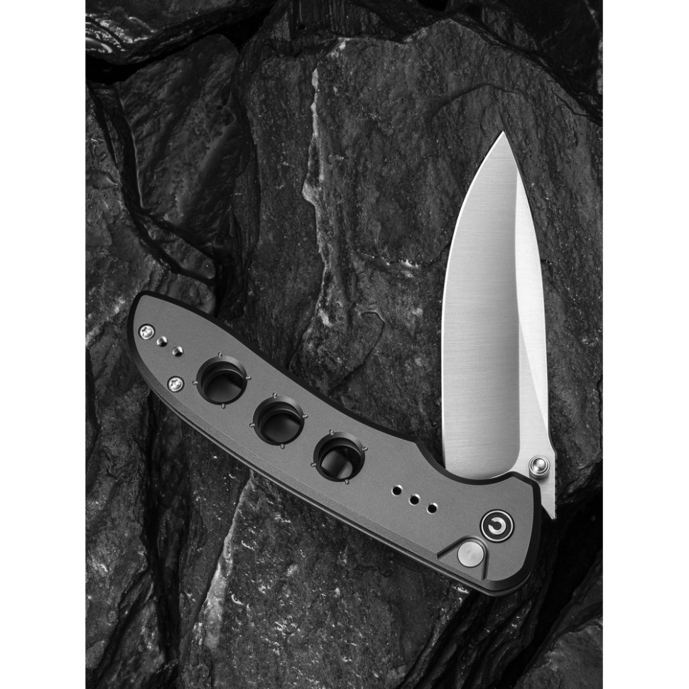 Нож складной туристический Civivi Hyperpulse, (8.9 см) 14C28N / Aluminum серый