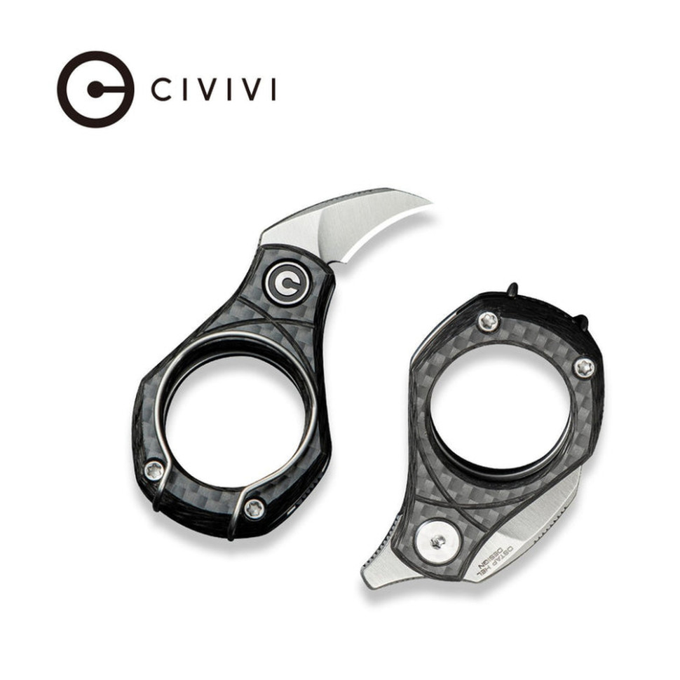 Ніж складаний кишеньковий Civivi Pyrus, (1.6 см) 14C28N / Carbon Fiber темно-сірий, фото 9