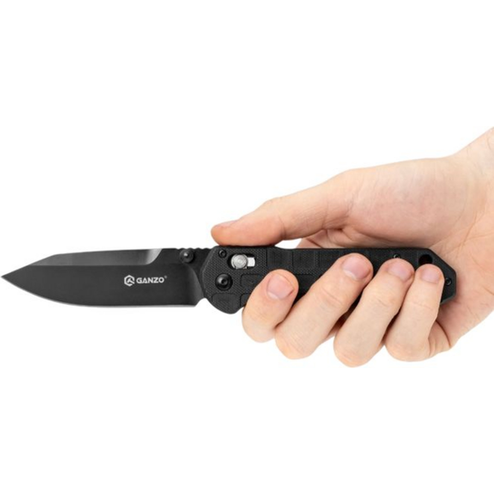 Нож складной туристический Ganzo G7453P (9 см) 440С / G10 черный