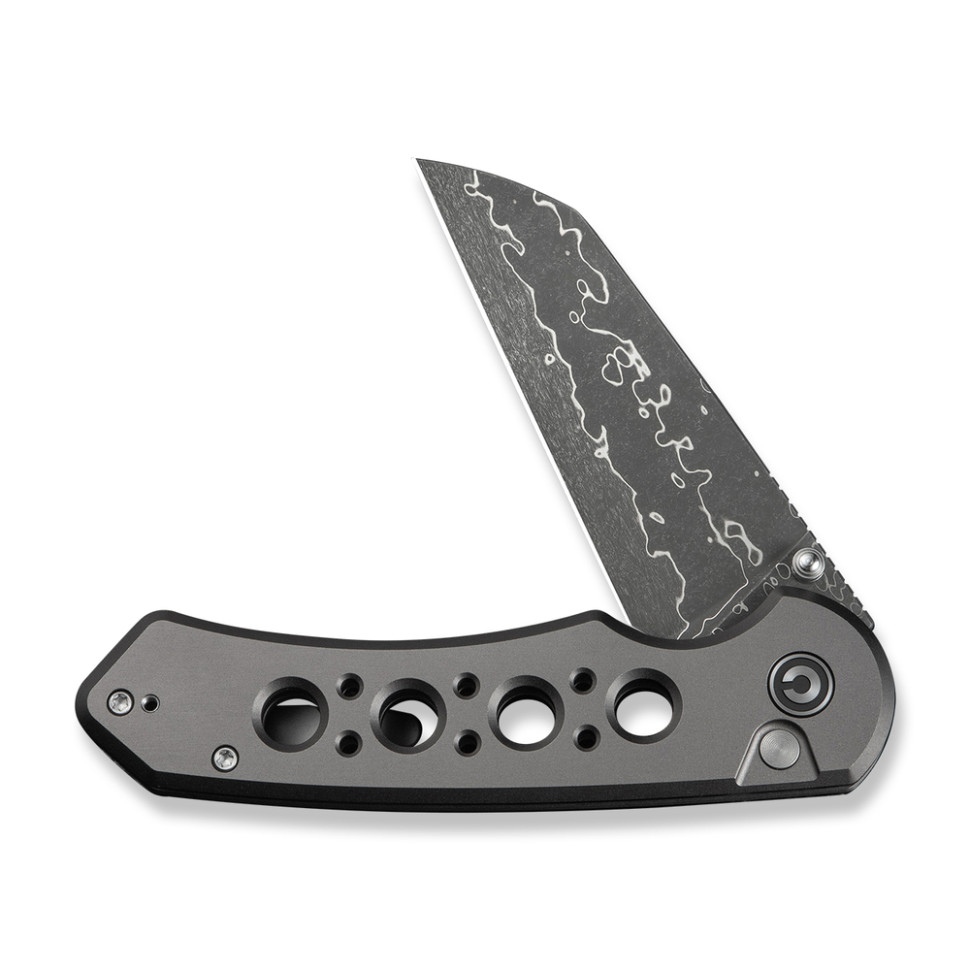 Ніж складаний туристичний Civivi Pragma Prime, (8.9 см) Damascus / Aluminum сірий, фото 3