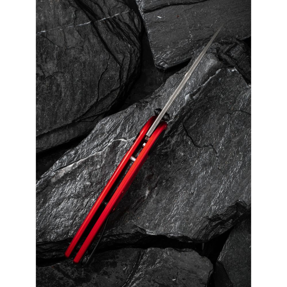 Ніж складаний туристичний Civivi Starflare, (8.4 см) Damascus / Aluminum червоний