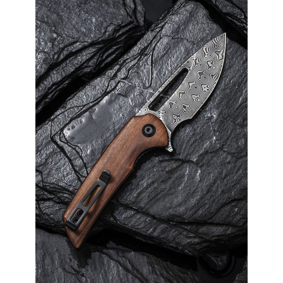 Нож складной карманный Civivi Odium, (6.7 см) Damascus / Guibourtia Wood