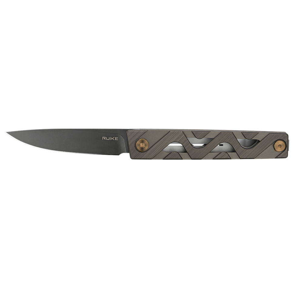Нож складной туристический Ruike P878-AK, (8.7 см) 14C28N / 6063Aluminum серый