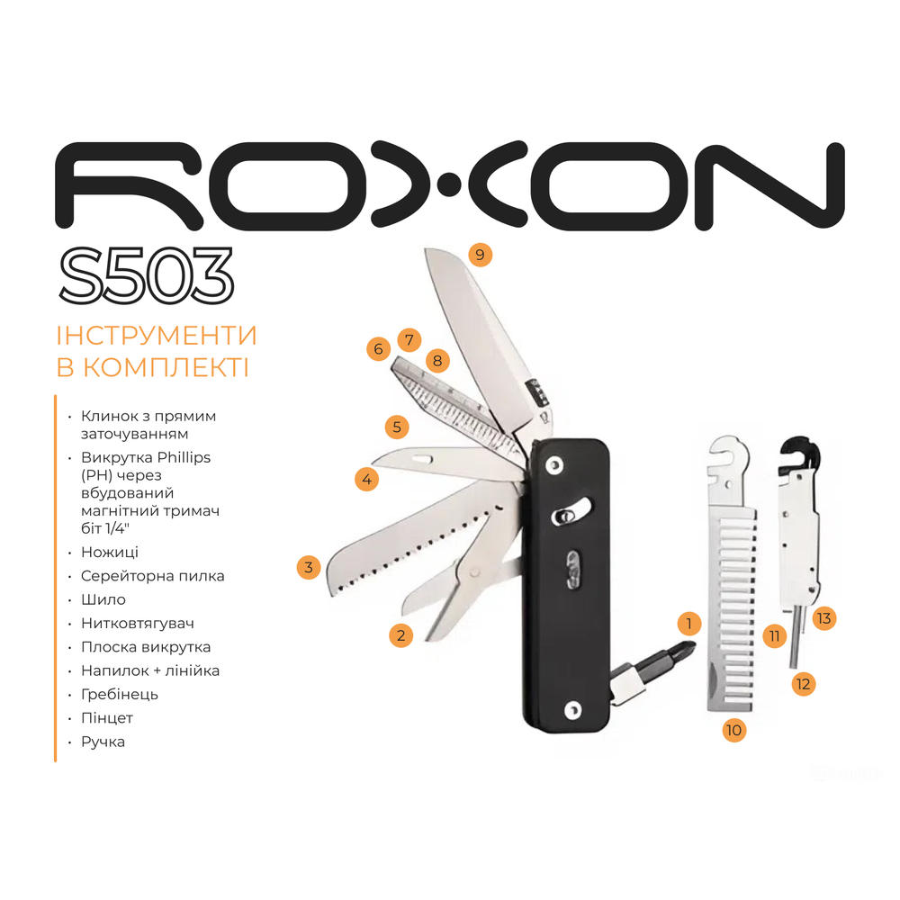 Мультитул Roxon Flex Companion S503G чорний, фото 14