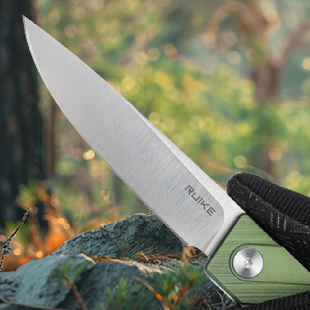 Ніж складаний туристичний Ruike P878-AG, (8.7 см) 14C28N / 6063Aluminum зелений, фото 14